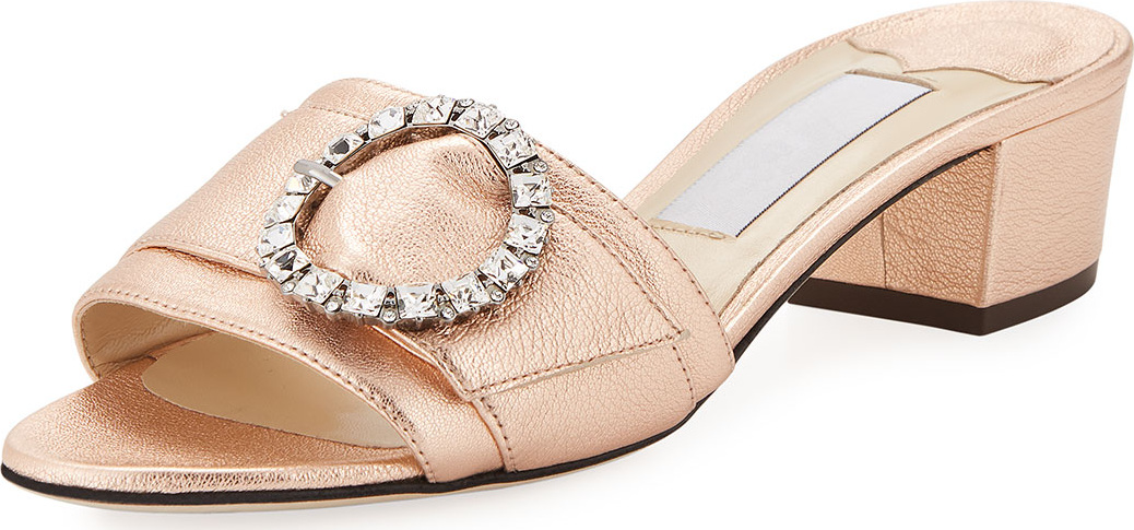 Jimmy Choo Granger Metallic Napa Slide Sandal