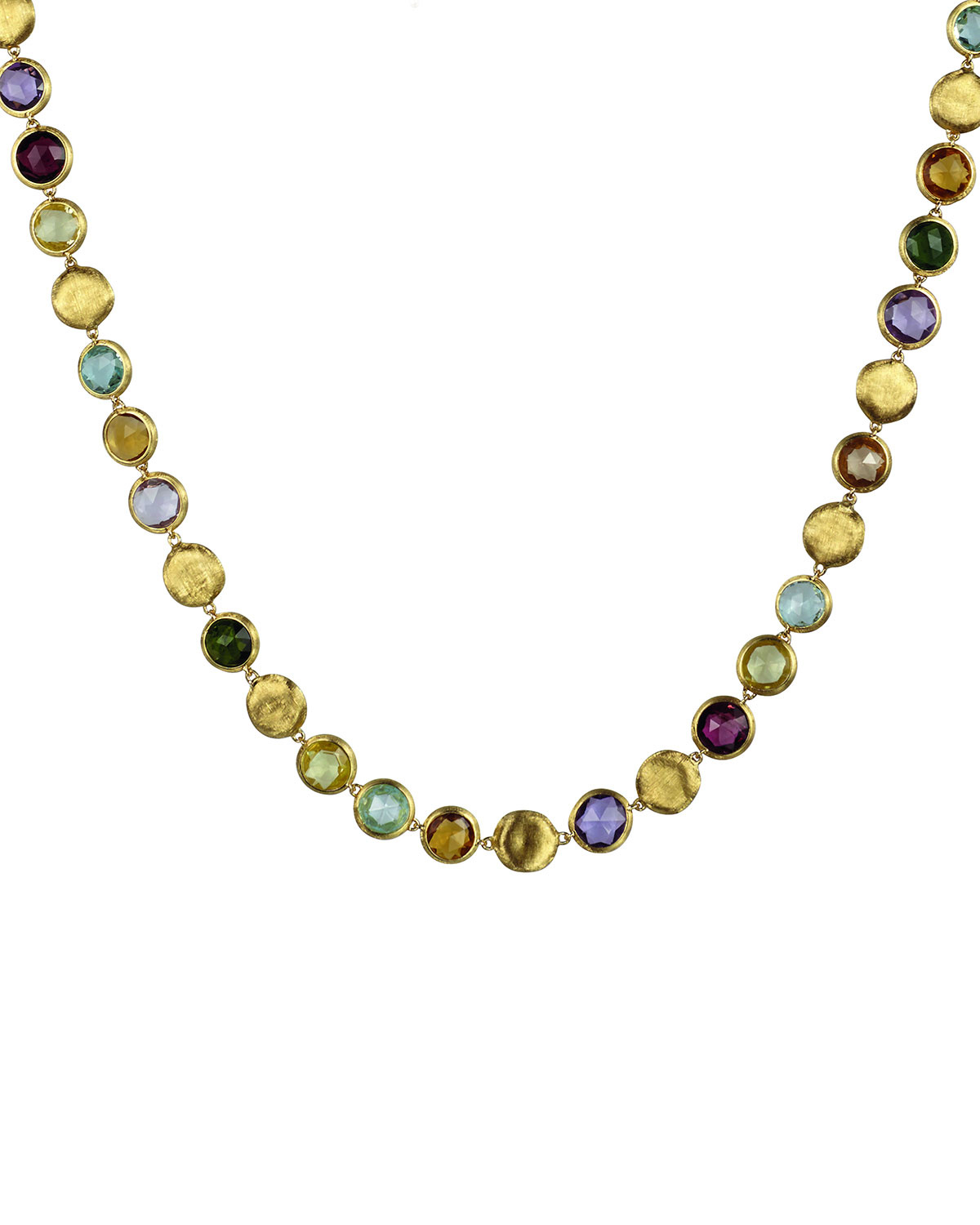 Marco Bicego Jaipur Mixed-Stone Link Necklace, 19"L