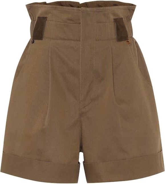 Fendi High-rise cotton shorts