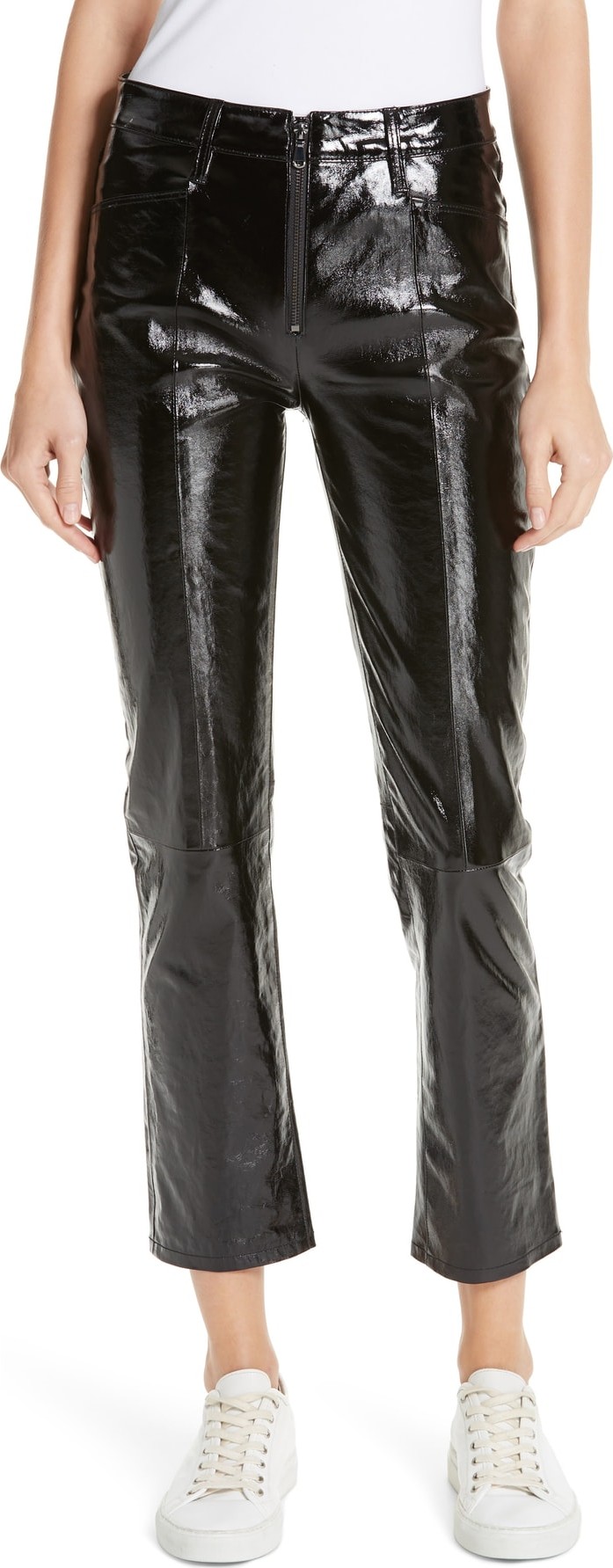 FRAME DENIM Slick Straight Leg Leather Pants