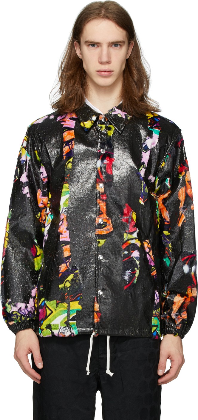 Comme Des Garçons Homme Plus Black & Multicolor Faux-Fur Print Jacket