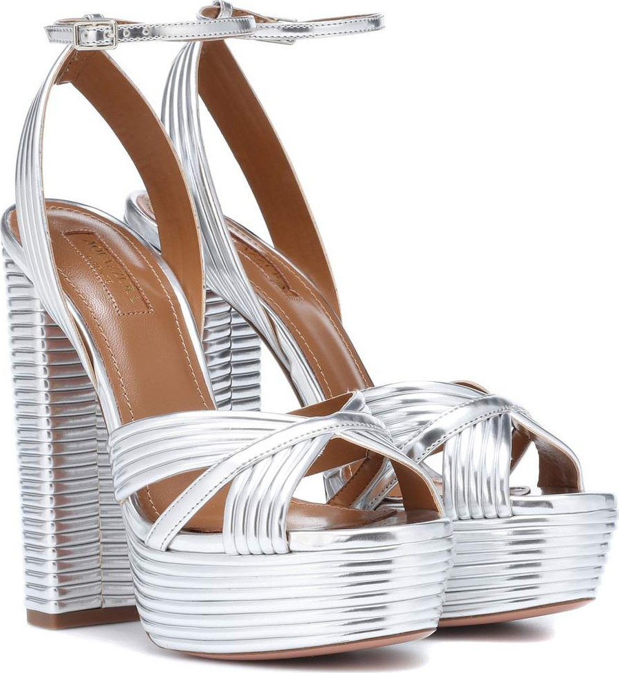 Aquazzura Metallic leather sandals