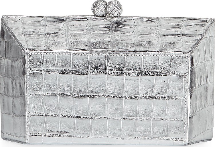 Nancy Gonzalez Geo Kiss-Lock Metallic Crocodile Minaudiere Clutch Bag Nancy Gonzalez Geo Kiss-Lock Metallic Crocodile Minaudiere Clutch Bag