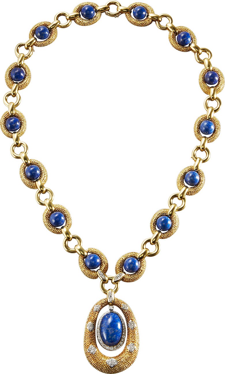 Hays Worthington 18K Yellow Gold & Lapis Sautoir Necklace with Diamonds