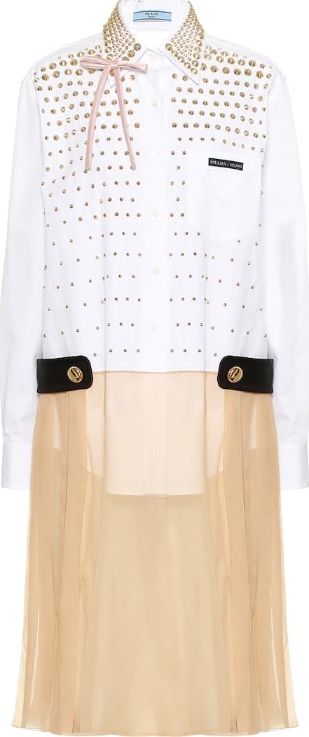 Prada Embellished silk-blend dress