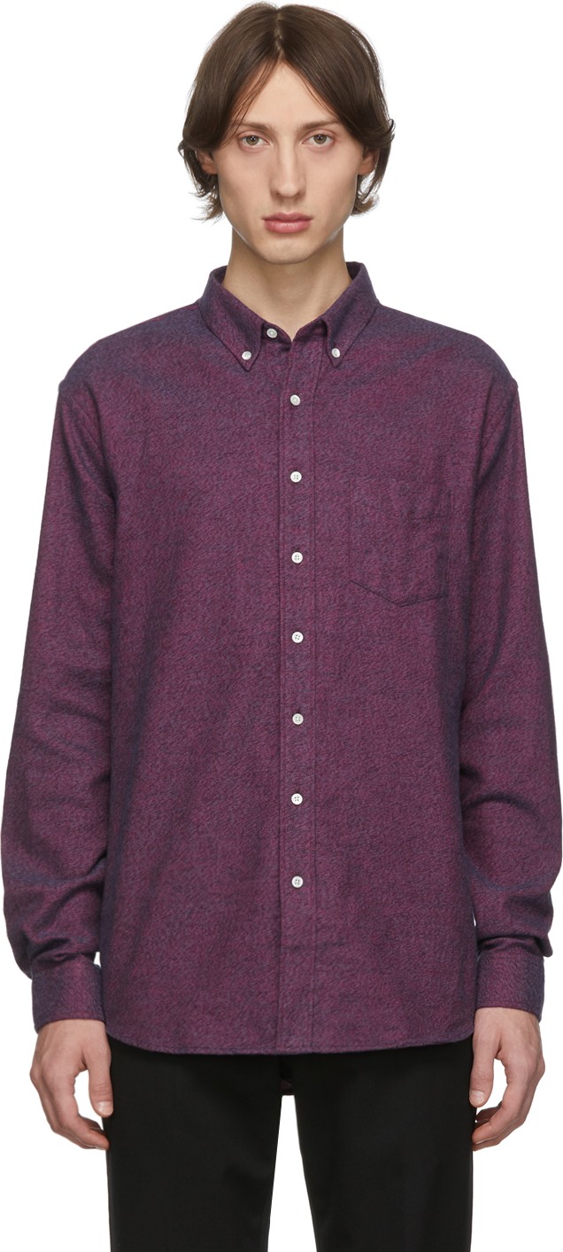 Schnayderman's Burgundy & Navy Flannel Mélange Shirt