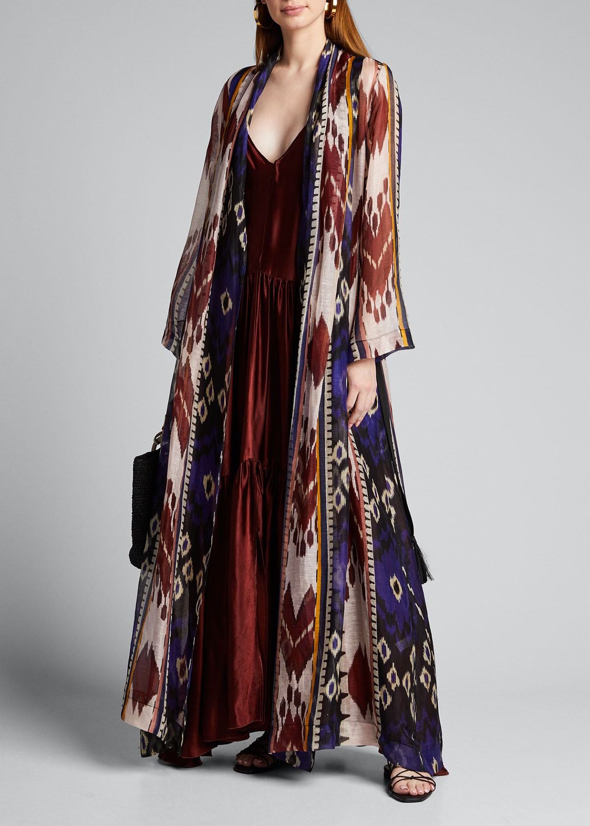 Forte Forte Encens Printed Slub Voile Long Kimono