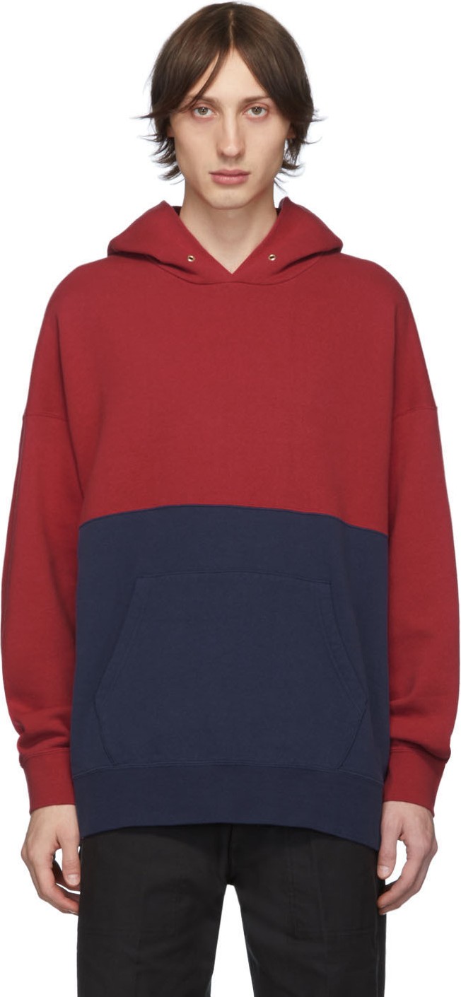 Visvim Blue & Red Switch Jumbo Hoodie