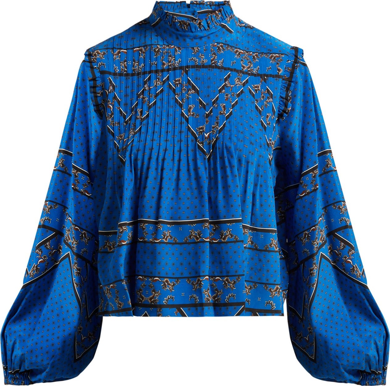Ganni Cloverdale printed silk blouse
