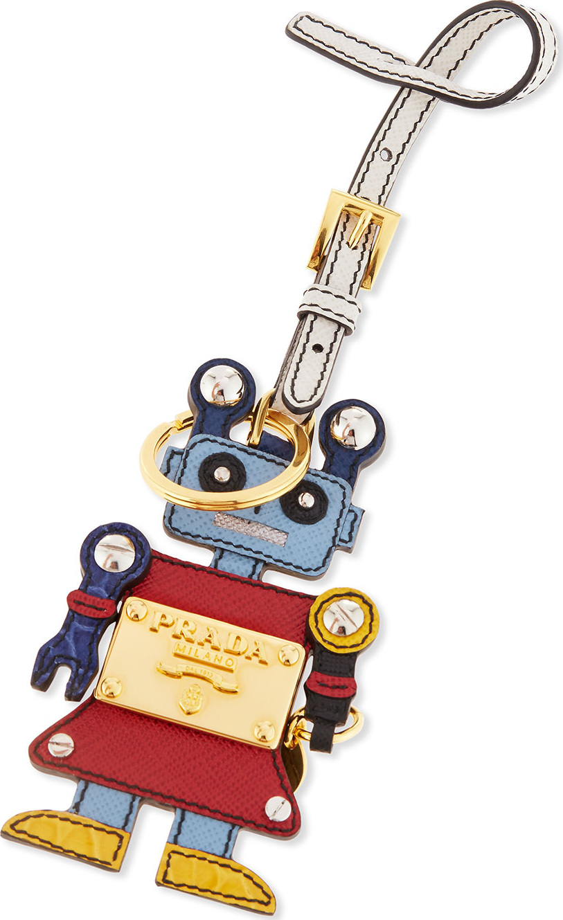 Prada Girl Robot Charm, Red/Light Blue (Fuoco/Astrale)