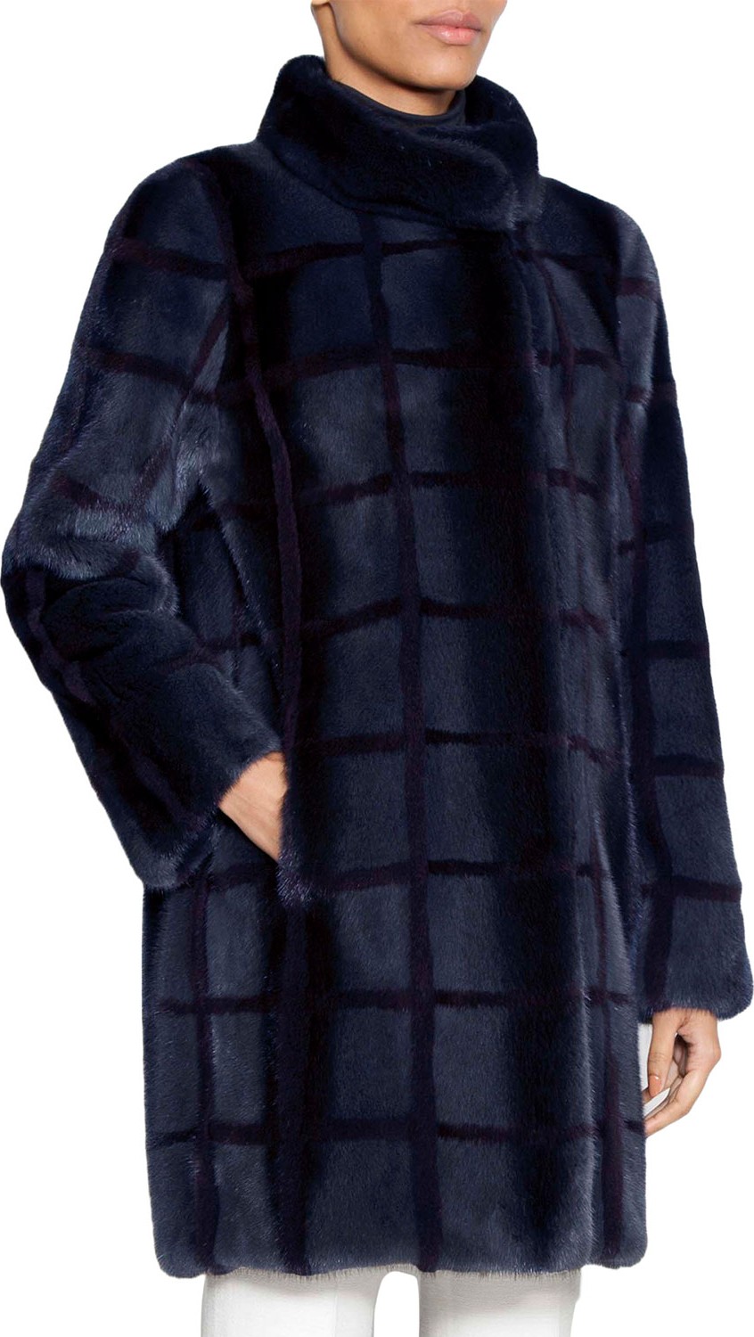 Norman Ambrose Tiled-Mink Stroller Jacket