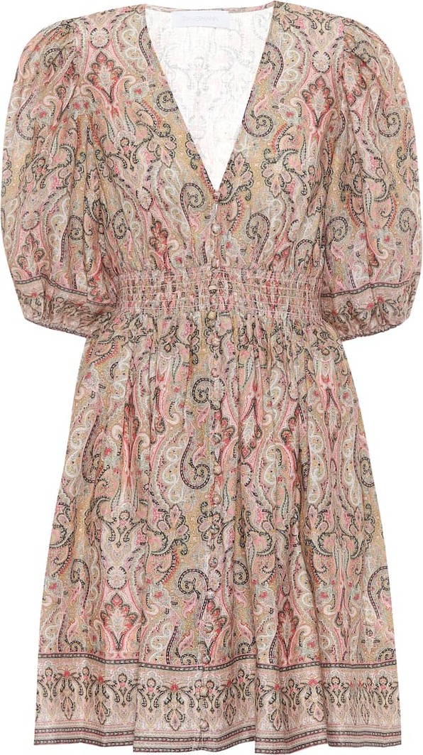 Zimmermann Freja printed linen minidress