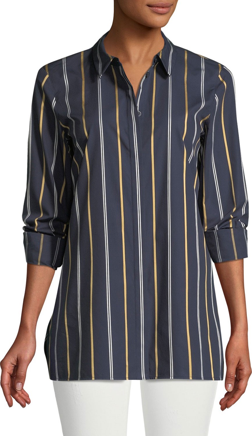 Lafayette 148 New York Brayden Riverside Stripe Blouse
