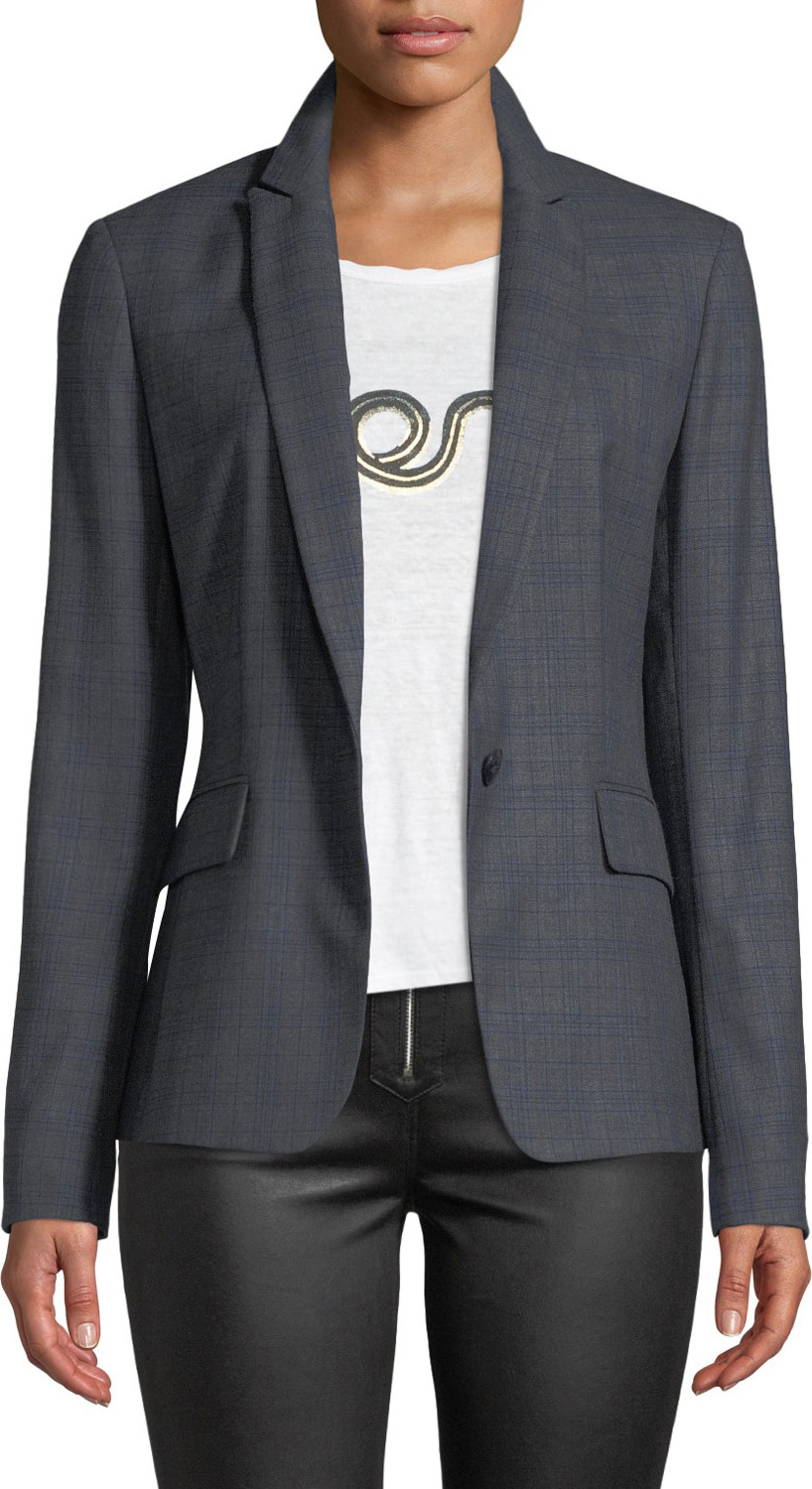 Rag & Bone Lexington Check Wool Blazer Jacket