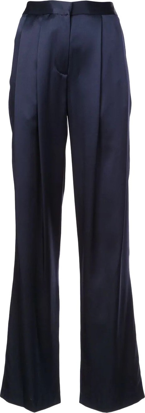 Adam Lippes Silk Pleated Trousers