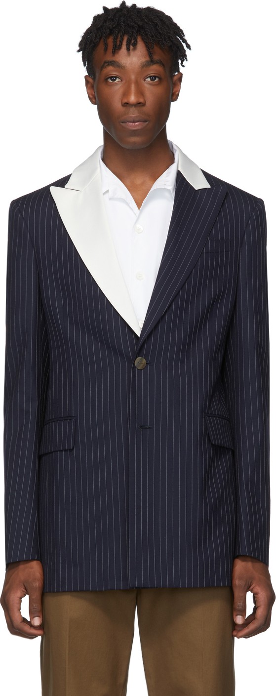LOEWE Navy 2BT Striped Tuxedo Jacket