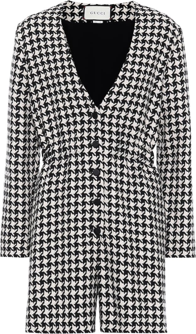 Gucci Houndstooth wool-blend jumpsuit