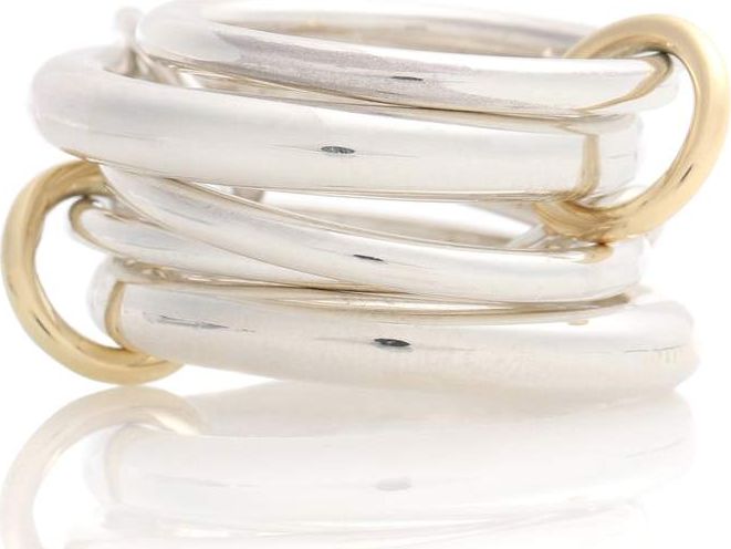 Spinelli Kilcollin Vela sterling silver and 18k gold linked rings
