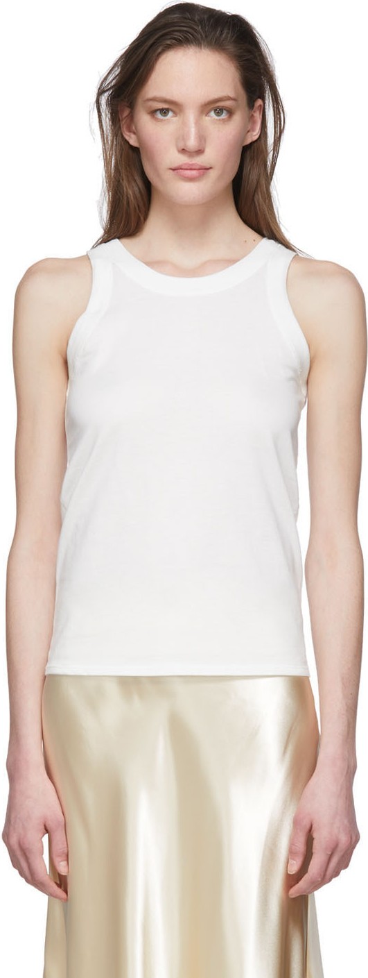 THE ROW White Frankie Tank Top