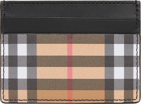 Burberry London England Sandon Vintage Check Card Case, Black