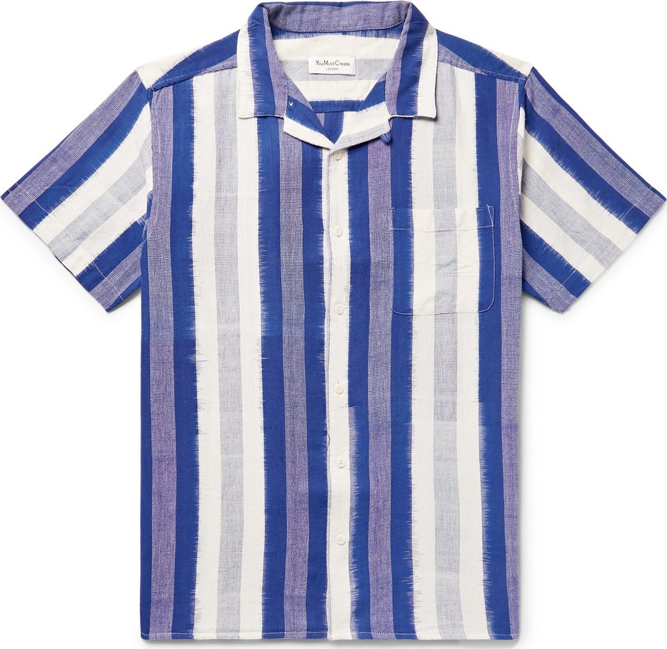 YMC Camp-Collar Striped Cotton Shirt