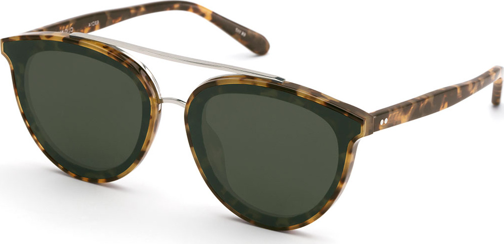 KREWE Clio Oval Acetate Sunglasses w/ Overlay Nylon Lenses