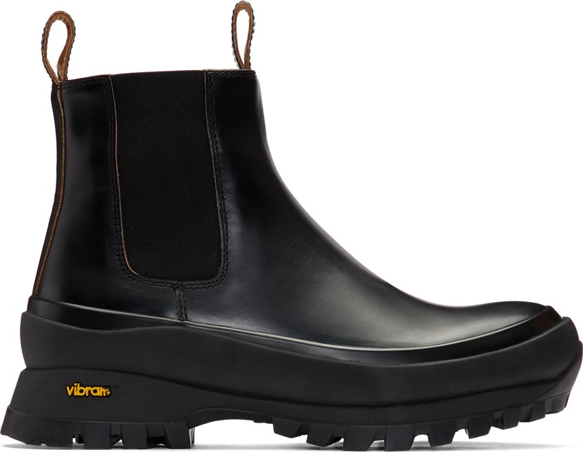 Jil Sander Black Rubber Sole Boots
