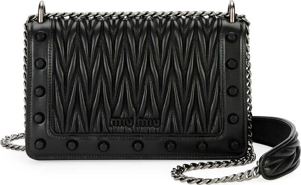 Miu Miu Matelasse Tonal-Stud Shoulder Bag