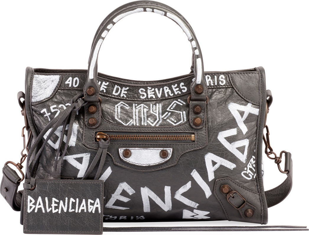 Balenciaga Classic City AJ Small Graffiti Satchel Bag