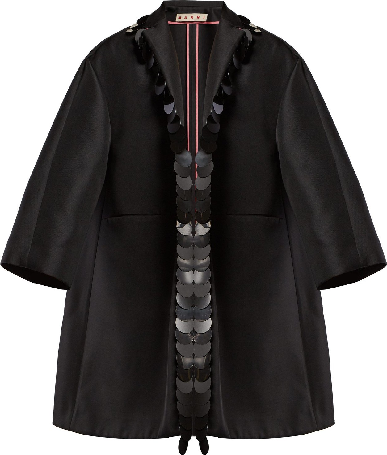 Marni Sequin-embellished oversized satin coat