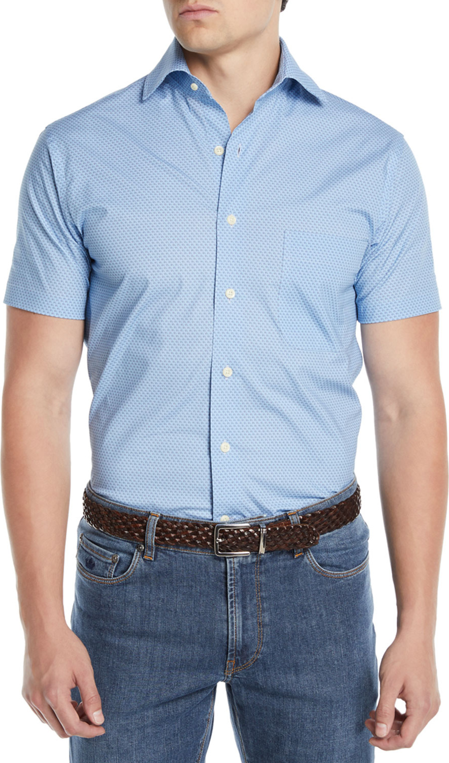 Peter Millar Men's Niblick Textured Short-Sleeve Sport Shirt