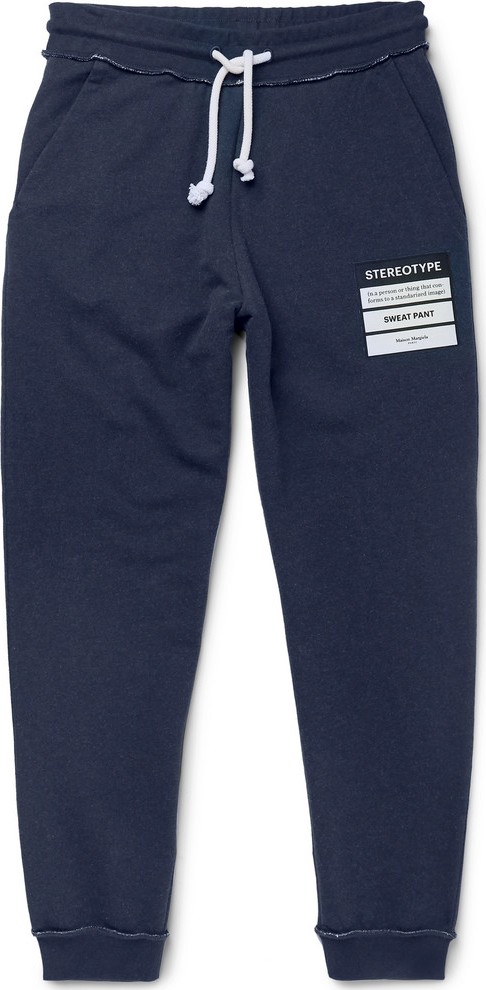 Maison Margiela Slim-Fit Tapered Appliquéd Loopback Cotton-Jersey Sweatpants
