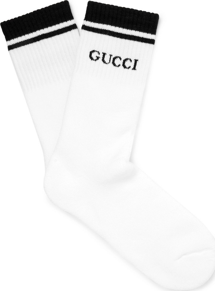 Gucci Logo-Intarsia Stretch Cotton-Blend Socks