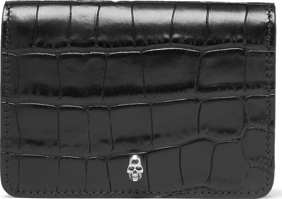 Alexander McQueen Croc-Effect Leather Bifold Cardholder