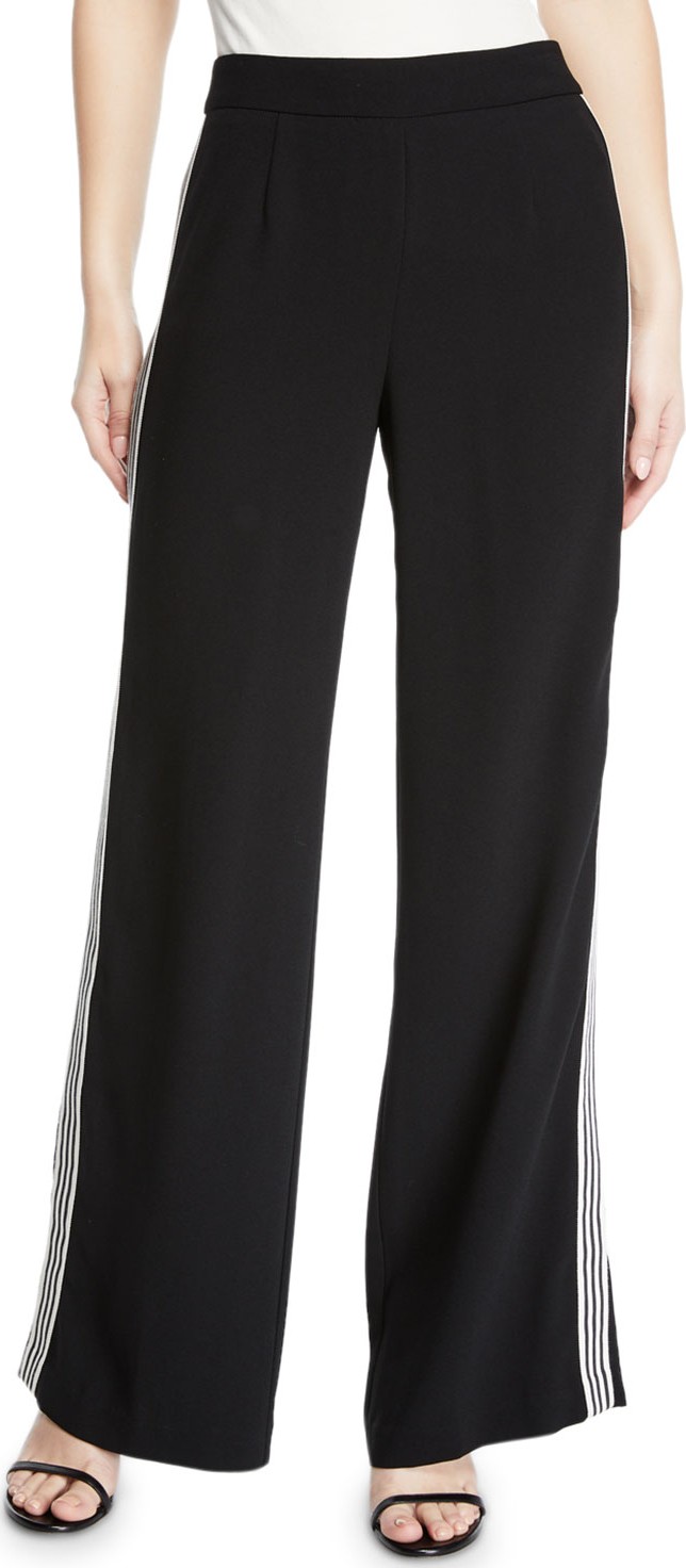 Nanette Lepore Boogie Wide-Leg Trouser Pant with Striped Sides