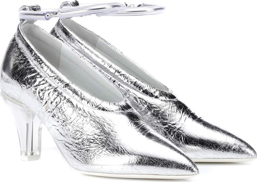 Jil Sander Metallic leather pumps