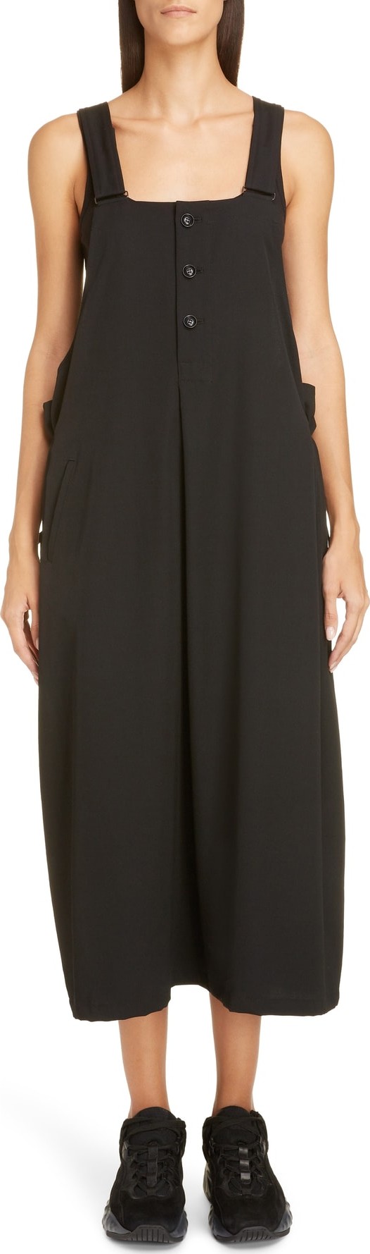 Y's By Yohji Yamamoto Wool Gabardine Midi Dress