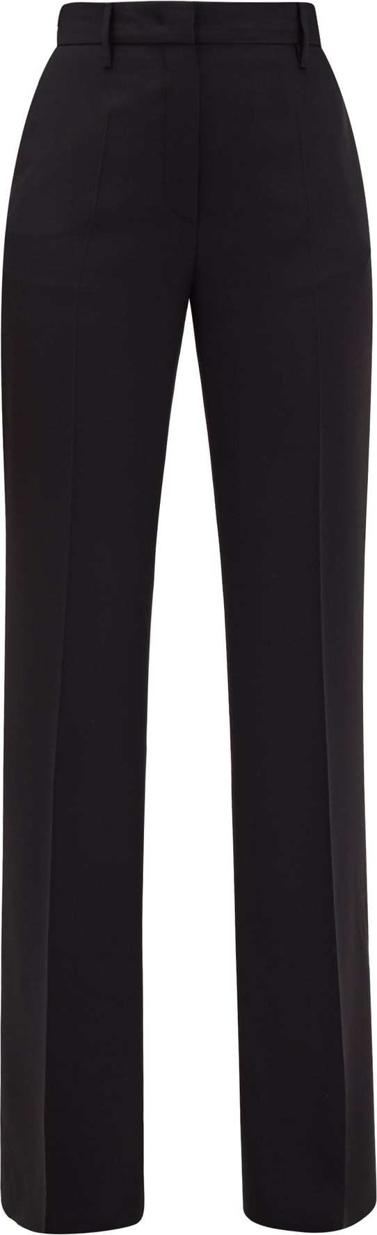 Prada Flared satin-back crépe trousers