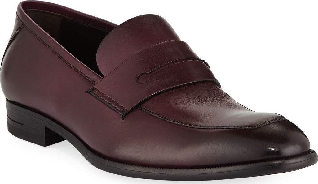 Ermenegildo Zegna Men's New Flex Leather Penny Loafers