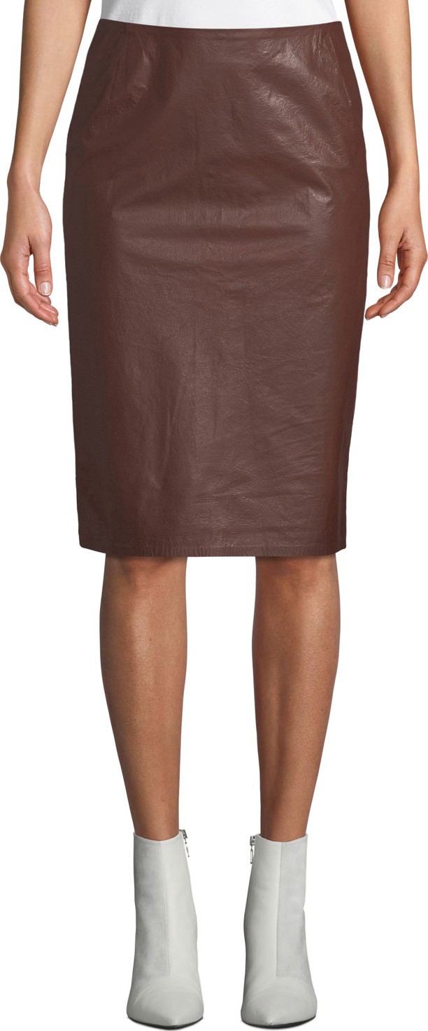 Christian Wijnants Sansul Leather Pencil Skirt