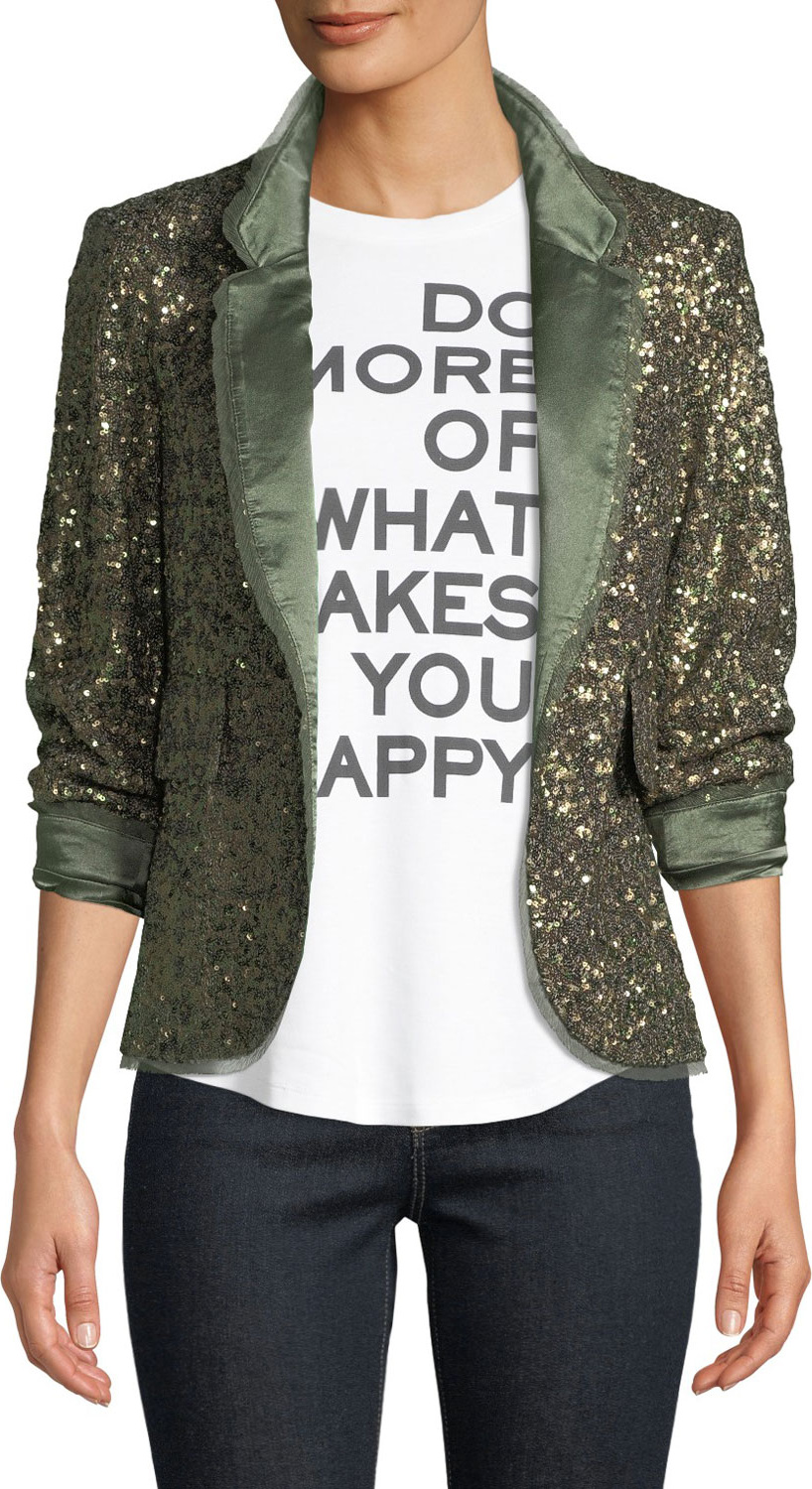 Zadig & Voltaire Verys Sequined Open-Front Blazer