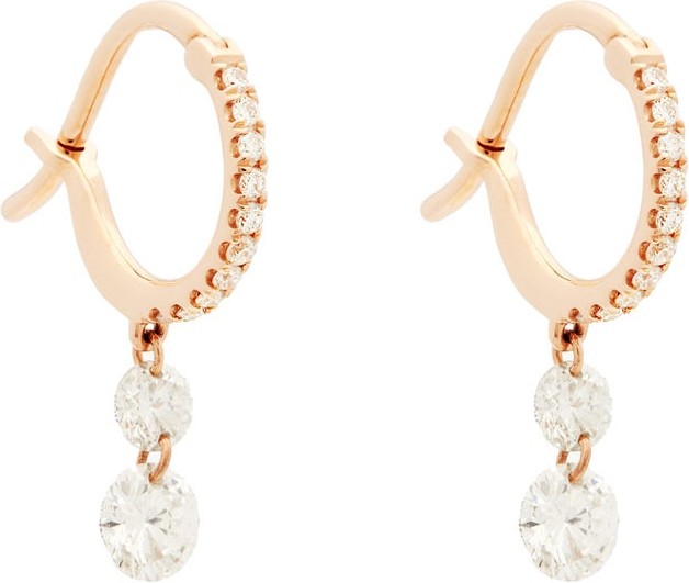 Raphaele Canot Set Free diamond & 18kt rose gold hoop earrings