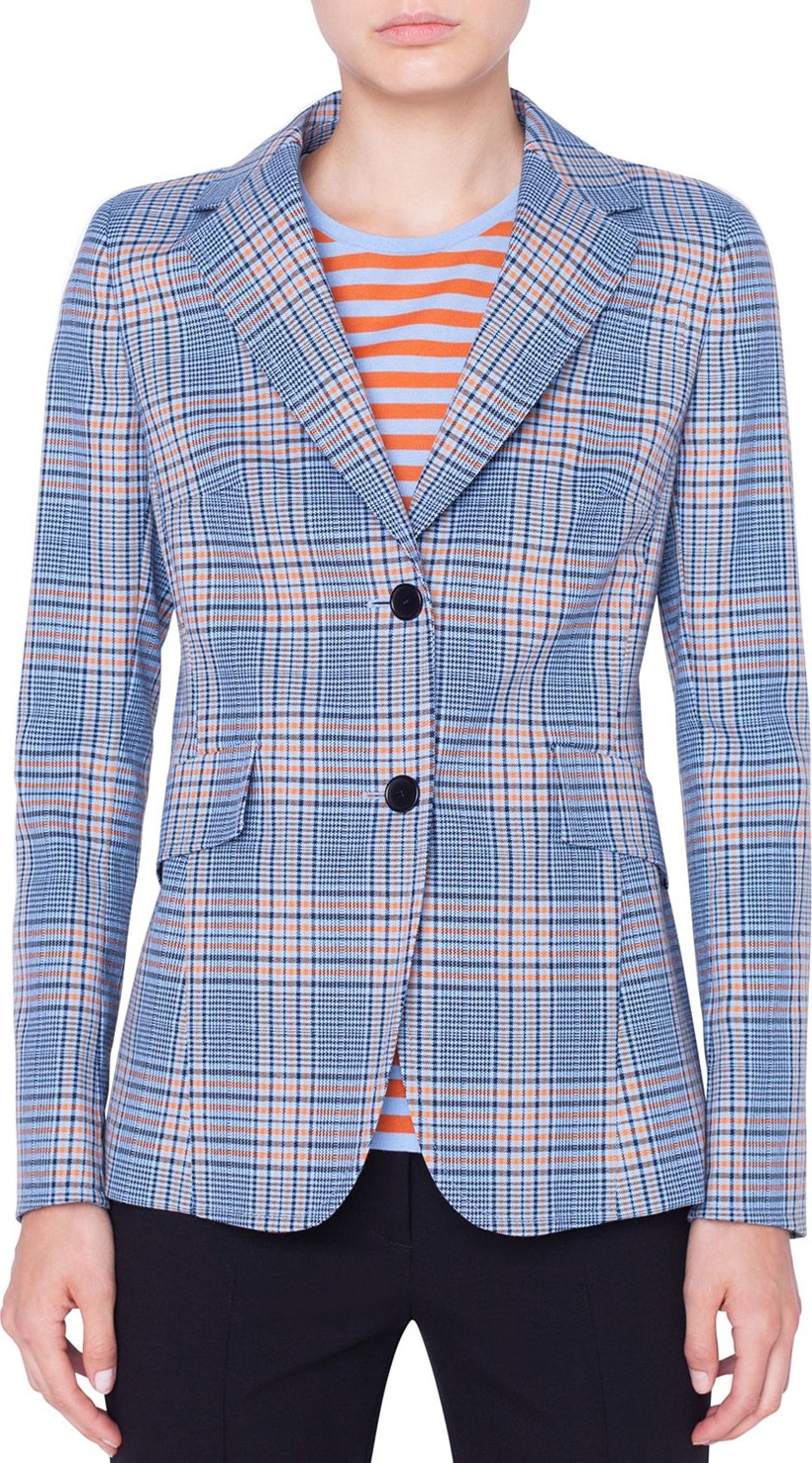 Akris Punto Plaid Two-Button Blazer Jacket