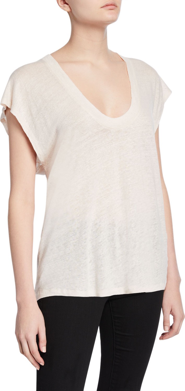 IRO Dirk Linen Scoop-Neck Tee