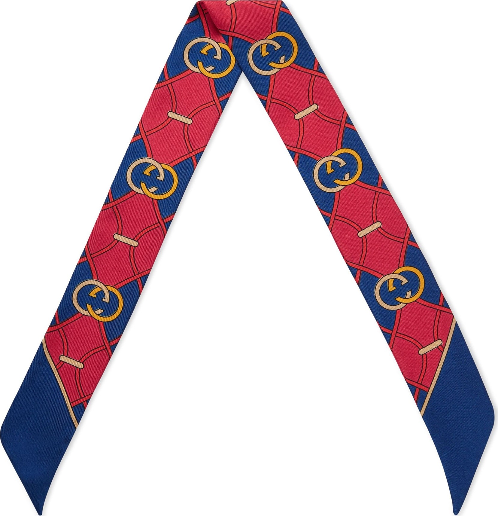 Gucci GG Rhombus Silk Neck Scarf