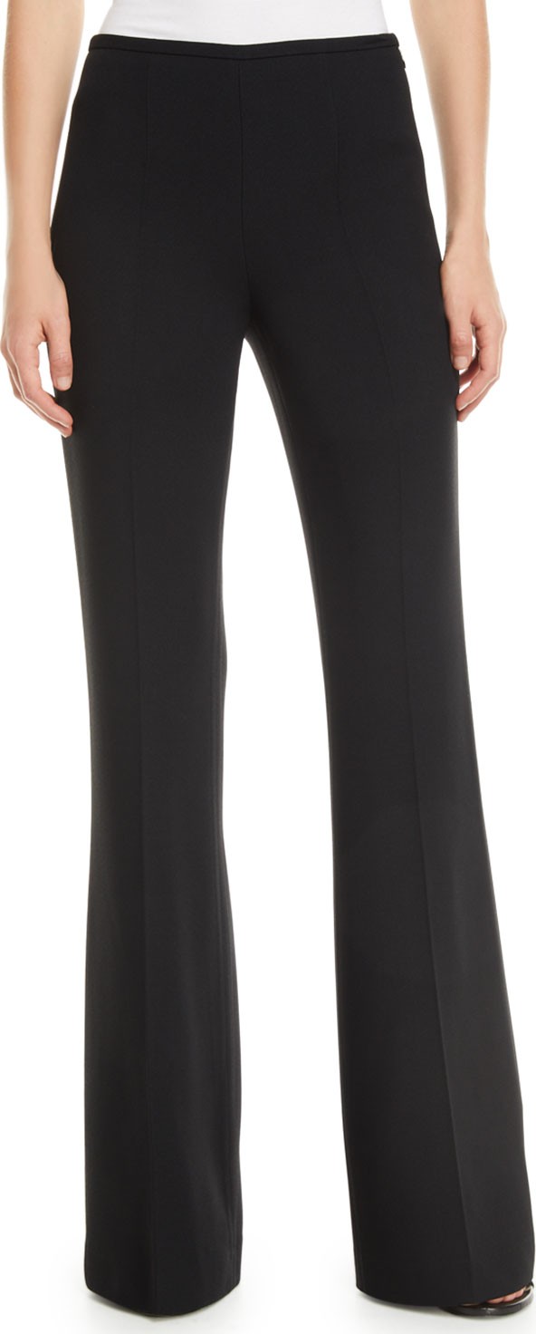 Michael Kors Collection Side-Zip Flare-Leg Crepe Pants