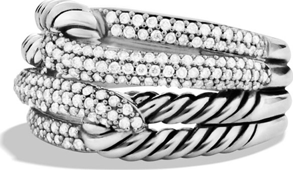 David Yurman Labyrinth Double-Loop Ring with Diamonds
