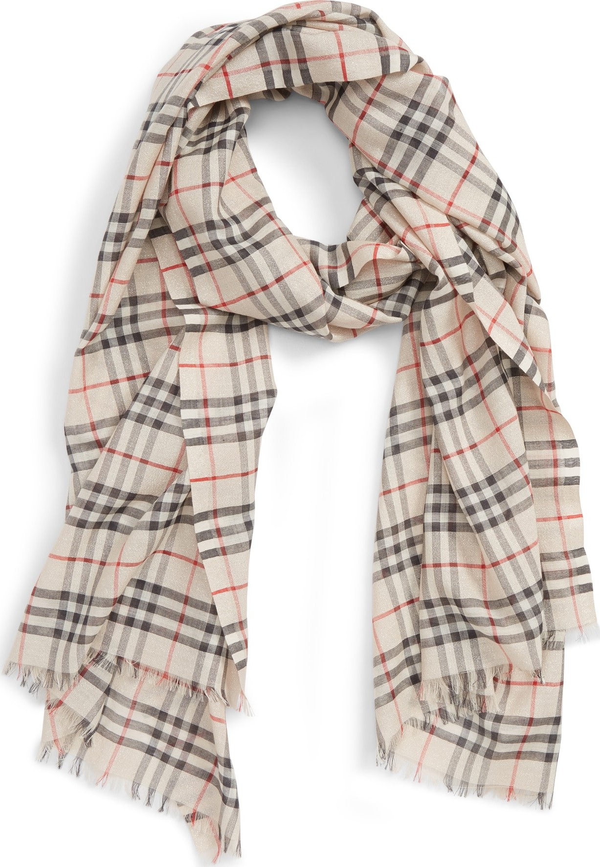 Burberry London England Vintage Check Metallic Scarf