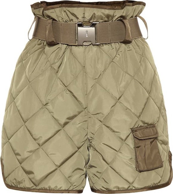 Ganni Quilted high-rise shorts