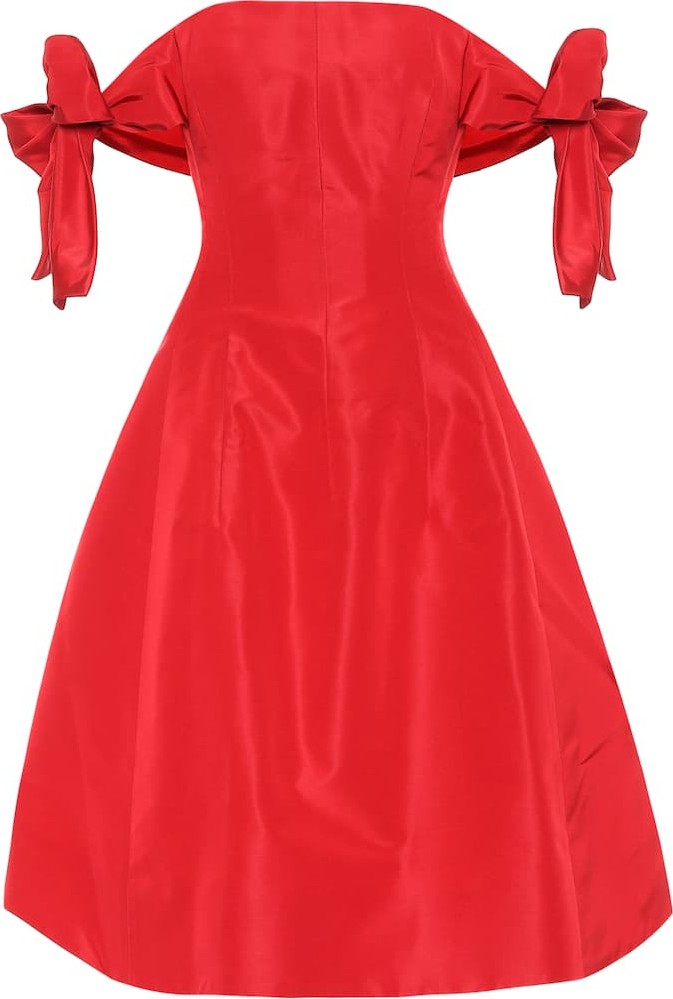 Oscar De La Renta Silk satin off-the-shoulder dress